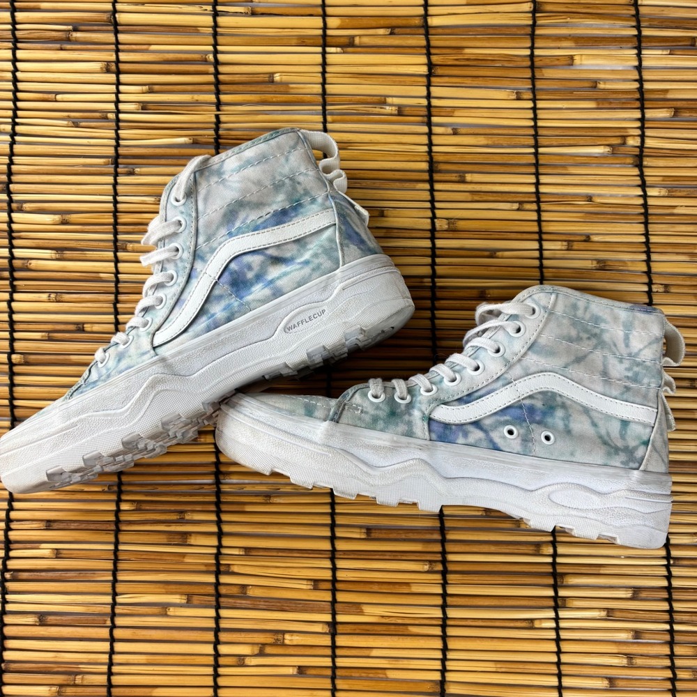 Vans Sk8-Hi‎ Sentinels Tie Dye Blue Green High Top Sneakers Women 8.5 Men 7